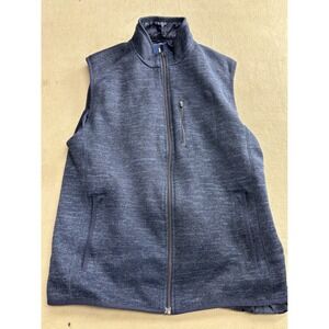 johnnie O West Coast Prep Mens Blue Heathered Full Zip Vest Lightweight XL